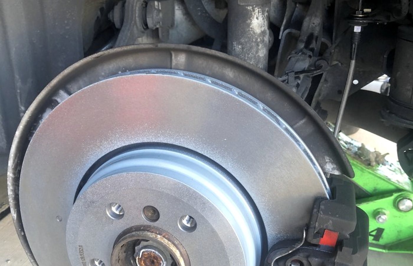 New rotor installed during Huntington Beach mobile brake service